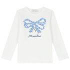 Girls White & Blue Floral Skirt Set, 1, hi-res